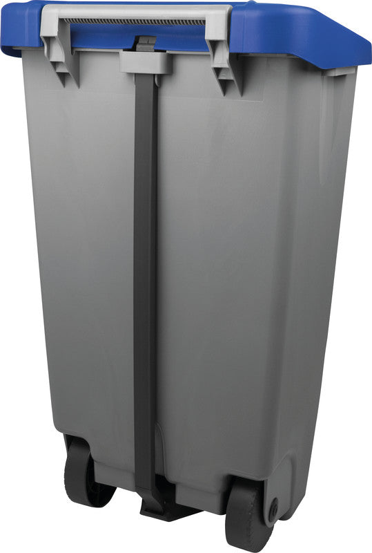 Helit Abfallcontainer the Step Chief – 120 l, mit Deckel, Kunststoff, grau – B × H × T 510 × 875 × 425 mm