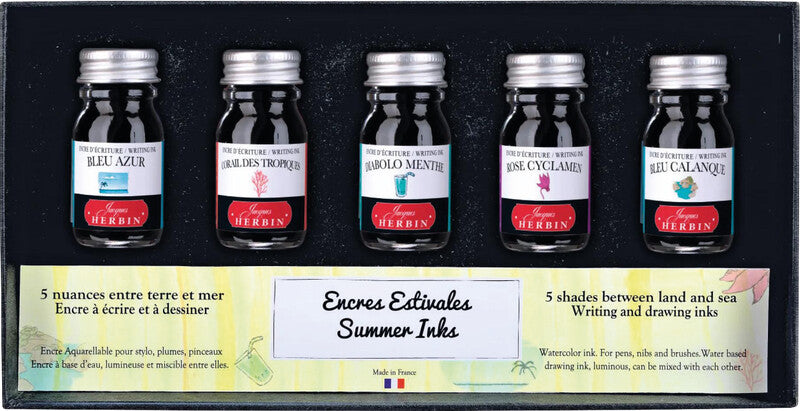 Herbin Tintenglas – Sortiert, 10 ml, 5er-Pack