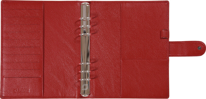 Succes Ringbuch Classic Cadiz – A5 Hoch – 6 Ringe, Ø 25 mm – Rot, Rindsleder
