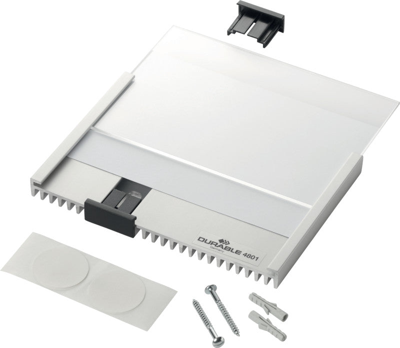 Durable Türschild – 149 × 149 mm, silber, selbstklebend, wiederablösbar