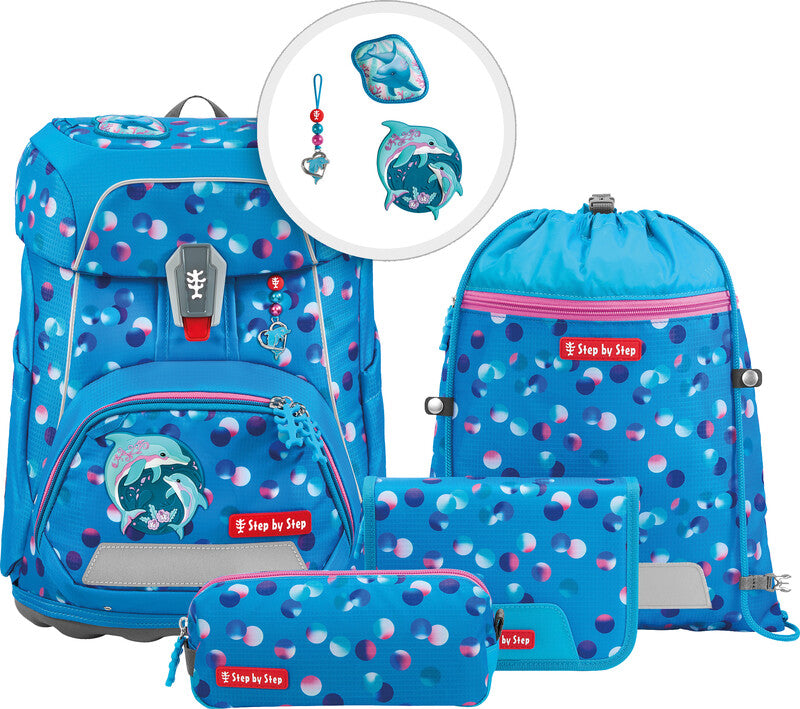 Step by Step Schulrucksack-Set Fit – 5-teilig – Dolphin Finja – Umweltfreundliche Verpackung