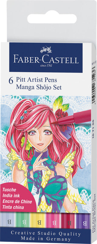 Faber-Castell Tuschestift, wasserfest, 6 Stk.