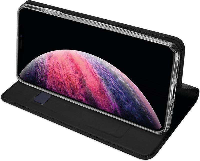 Dux Ducis Booklet-Hülle – für Apple iPhone 11 Pro Max – schwarz – mit Kartenfach, Magnetverschluss