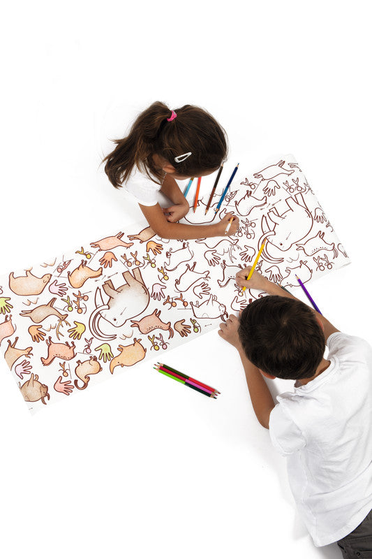 Avenue mandarine Graffy Roll Ausmalrolle, Papier, 35 × 500 cm, weiss