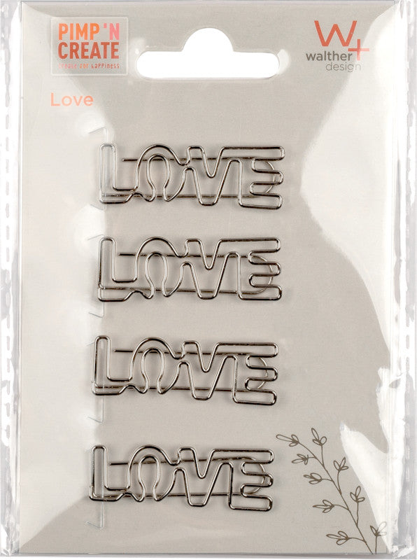 Walther Büroklammern – Pimp 'N Create – 41 × 14 mm – Metall – Silber – 4 Stück