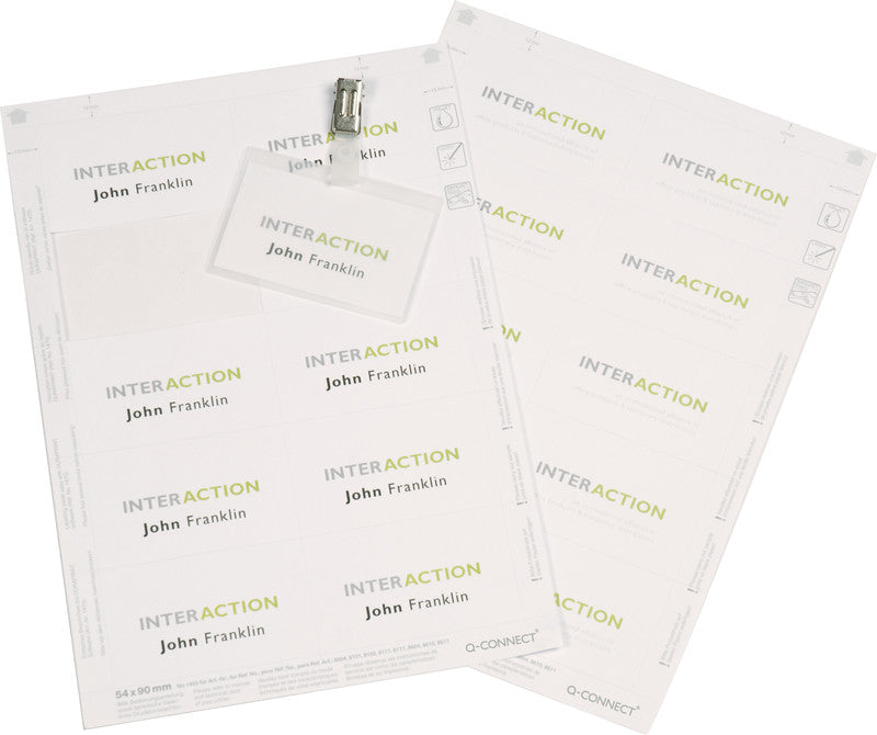 Q-CONNECT Einstecketiketten, 90 mm × 54 mm, weiss, Papier, nicht klebend, 250 Etiketten