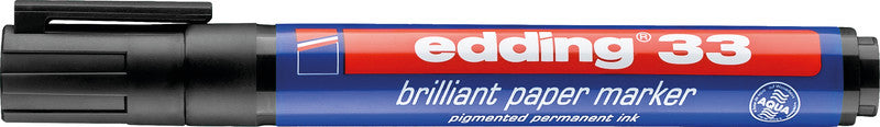 Edding Non-Permanent-Marker Brillant Paper Marker 33 – Keilspitze 1-5 mm – Schwarz – Nachfüllbar