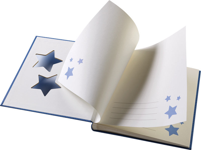 Walther Design Walther Fotoalbum Estrella – blau, illustrierter Vorspann, Karton, 280 × 305 mm