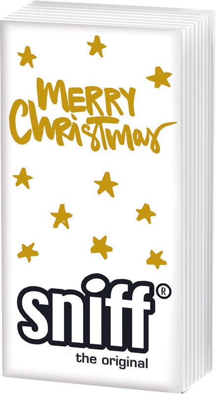 Sniff Weihnachtstaschentücher – 4-lagig, mehrfarbig, 215 × 220 mm – 10 Tücher