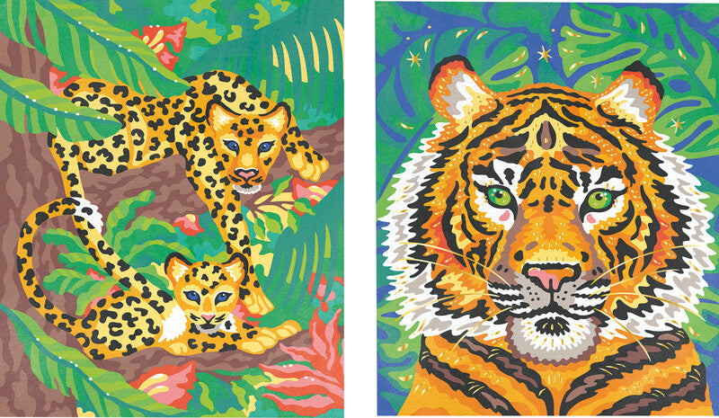 Janod – Malset Malen nach Zahlen Raubkatzen – ab 7 Jahren – 15 Acrylfarben – 195 × 235 mm