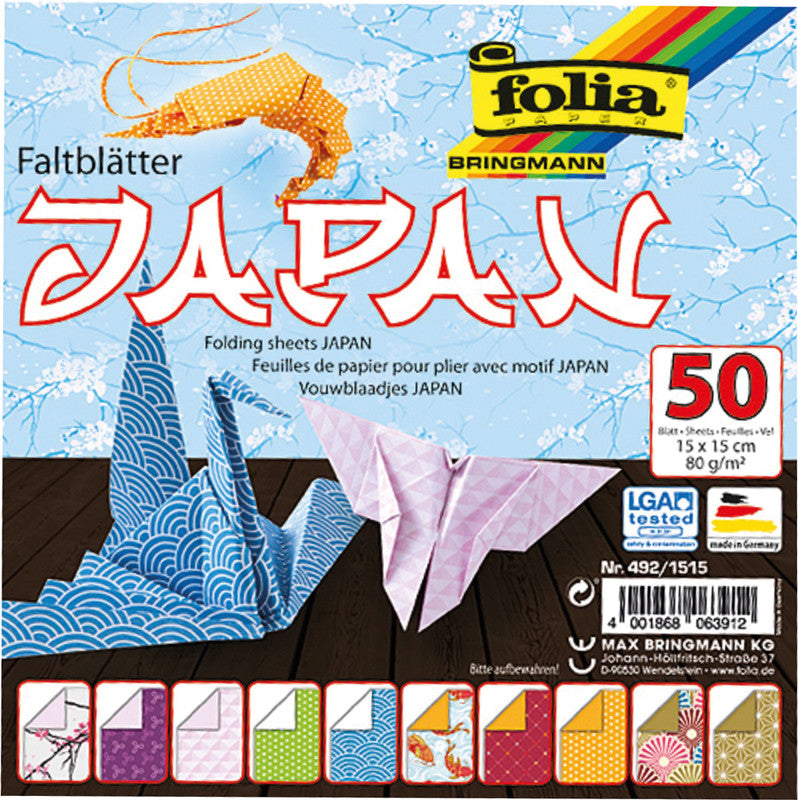 Folia Faltblätter – 150 × 150 mm – 80 g/m² – sortiert – 50 Blatt