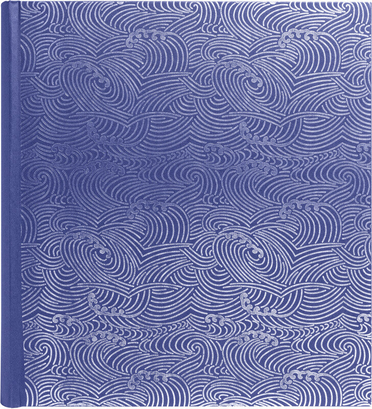 Exacompta Fotoalbum Japan – für 290 × 320 mm, blau, mit Pergaminzwischenblättern, Silberprägung, Karton