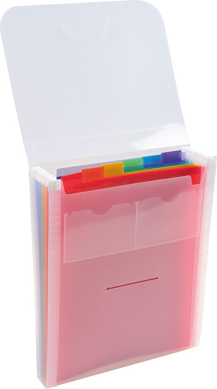 Exacompta Fächermappe Crystal A4 – 6 Fächer, Klappe, Polypropylen (PP), transparent, bis 200 Blatt