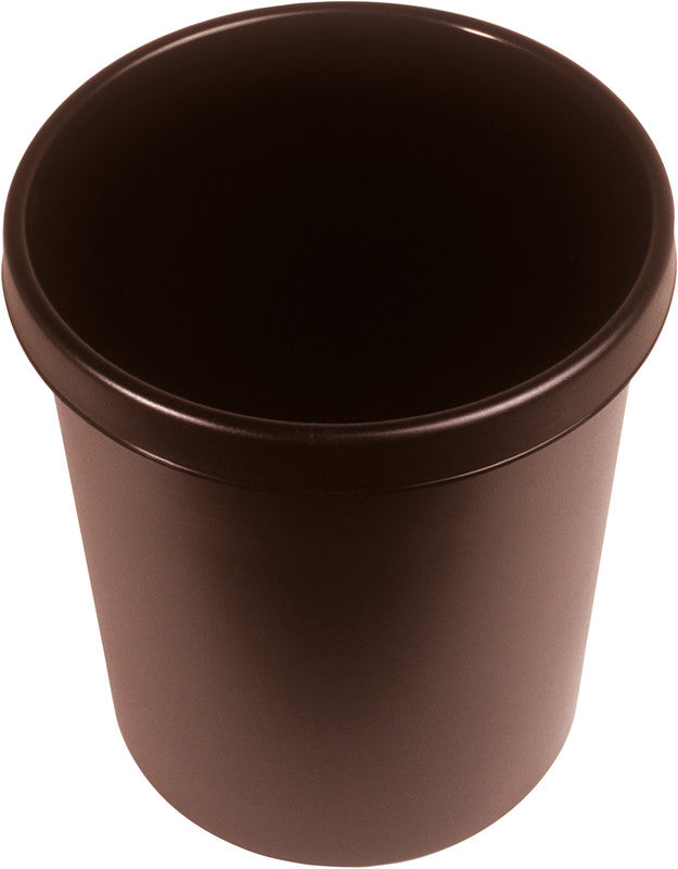 Helit Papierkorb the german – 30 l – Kunststoff, braun – Ø 350 × H 410 mm