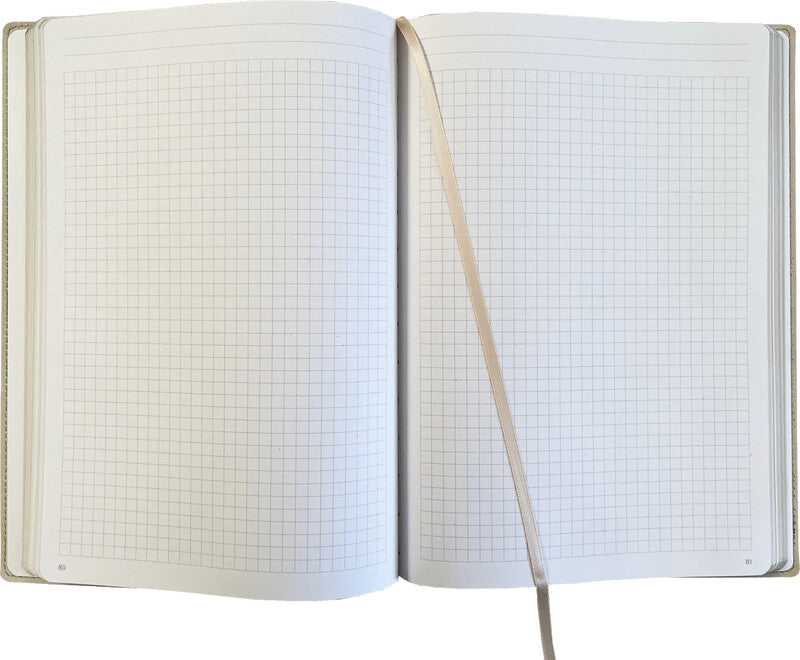 Denkzettel Notizbuch, kariert, Fadenheftung, Hardcover, 192 Seiten, perforiert, 80 g/m² – cognac