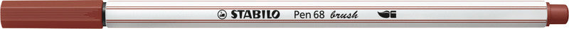 STABILO Pen 68 Brush Filzstift – Pinselspitze, 1 mm, wasservermalbar, Sienna