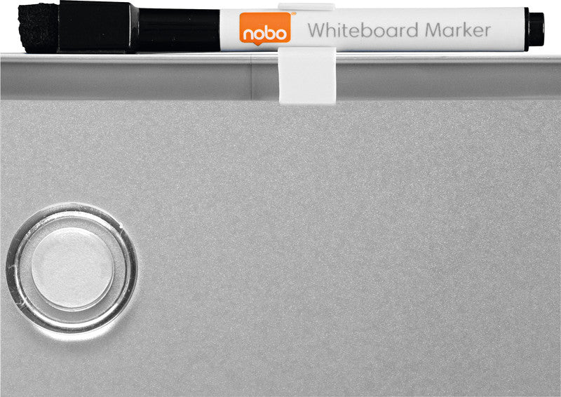Nobo Whiteboard – 58 × 43 cm, magnetisch, Kunststoffrahmen, silber, Wandmontage