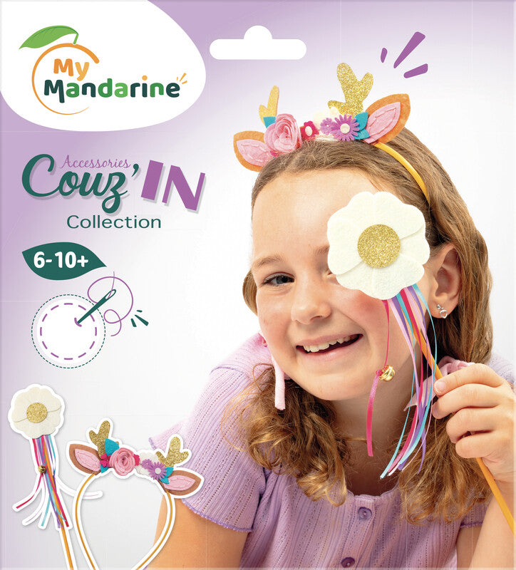 My Mandarine – Bastelset Couz'in Hirsch – ab 7 Jahren – Haarreif, Zauberstab 29 cm