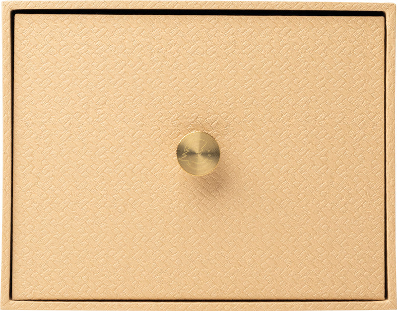 Exacompta Karteikasten A6 quer, beige, Karton – 1 Stück – für A6-Karteikarten