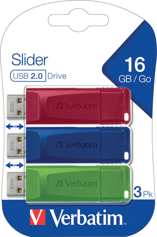 Verbatim Slider USB-Stick – 16 GB, USB 2.0, wiederbeschreibbar