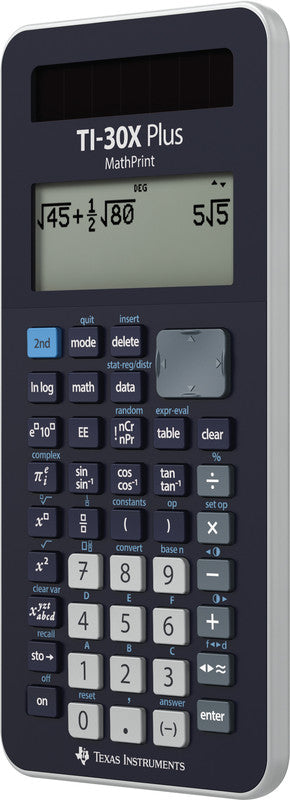 Texas Instruments Taschenrechner TI-30X Plus MathPrint – 11-stellig, 4-zeilig LCD, Solar + Batterie