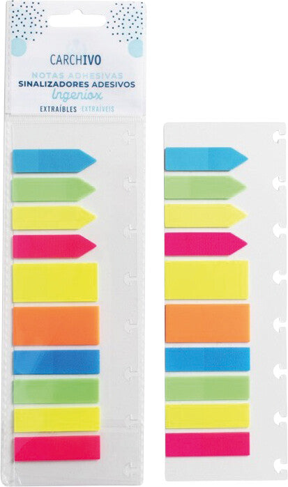 Carchivo Indexstreifen Ingeniox – sortiert (neon), 10-teilig, für Carchivo Ingeniox Spiralbuch