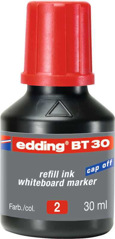 Edding Marker-Nachfüllung BT30 für Edding 250, 28, 29 + 2 weitere – rot, löschbar, 30 ml
