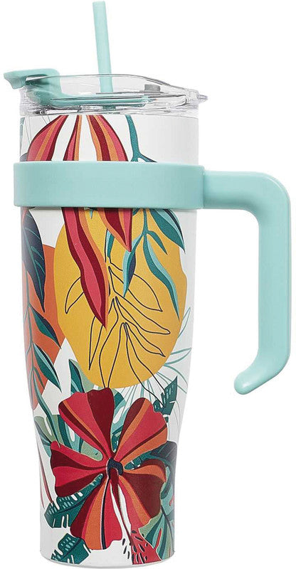 Thermobecher 1,2 l – doppelwandig, Edelstahl, Schraubdeckel, Tropical