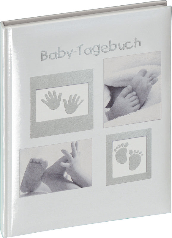 Walther Design Little Foot Baby-Tagebuch – 200 × 280 mm – 46 Seiten – gebunden, weiss