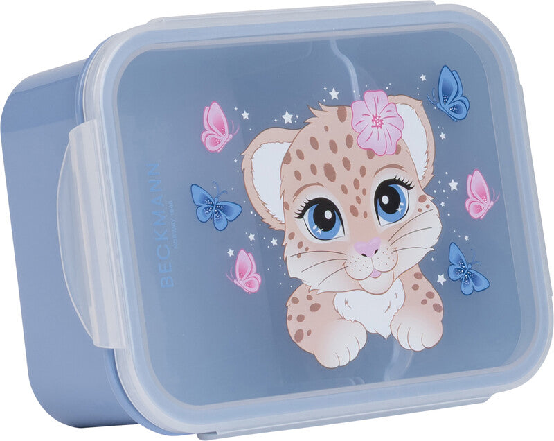 Beckmann Lunchbox Classic – 1,7 l – auslaufsicher, herausnehmbarer Innenteiler – PP – mehrfarbig (Cheetah)
