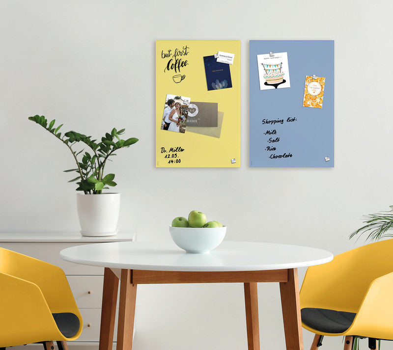 Sigel Whiteboard – 60 × 40 cm, Glas, magnetisch, Wandmontage, inkl. Magnete, Montagesatz