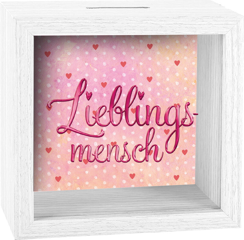 Kurt eulzer Spardose Lieblingsmensch, weiss, Holz, 11 × 11 × 2 cm