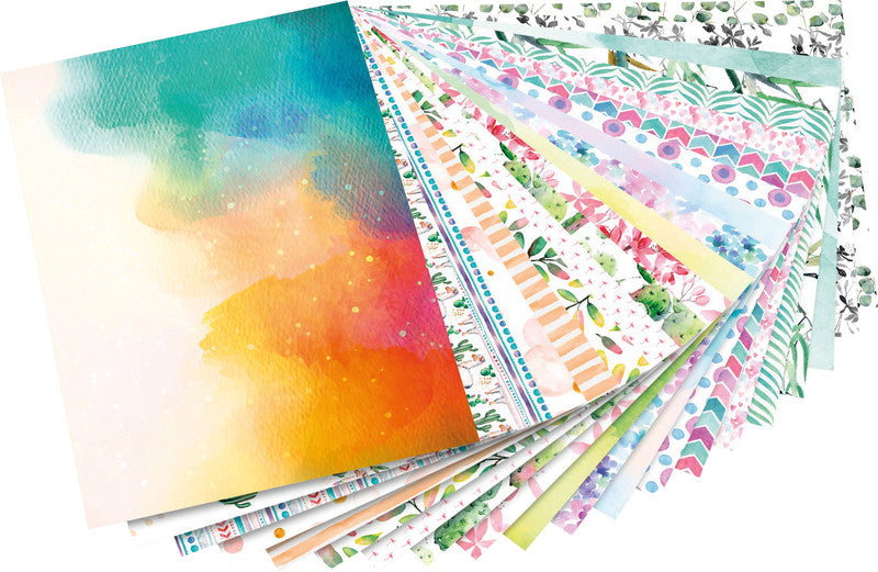 Folia Motivkartonblock Aquarell – 240 × 340 mm – 270 g/m² – sortiert – 20 Blatt