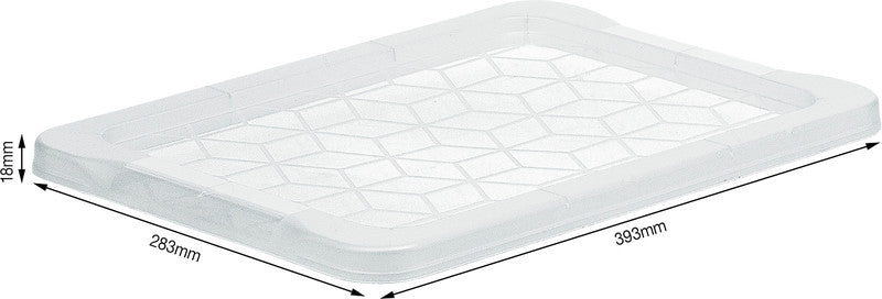 Rotho Deckel für Aufbewahrungsbox Evo Easy – für 11 l / 15 l, Kunststoff, transparent, 39,3 × 1,8 × 28,3 cm