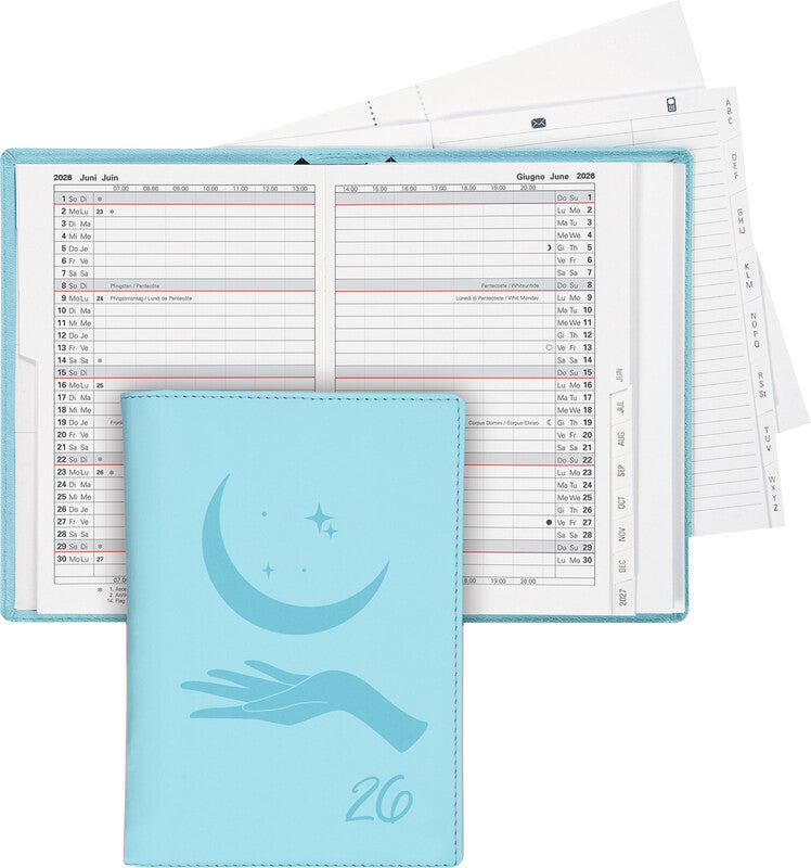 Biella Istanbul Agenda – 1 Monat/2 Seiten, geheftet, 10,6 × 15,3 cm, 15 Monate Okt–Dez, 2026, FSC