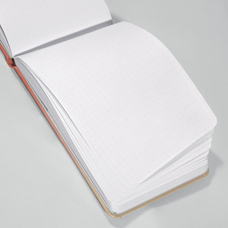 Sigel Notizblock Jolie, punktkariert, Fadenheftung, Hardcover, 79 Blätter, perforiert, 100 g/m² – Aprikose