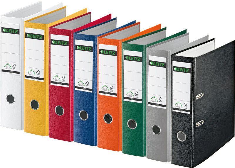 Leitz Ordner 180° Swiss Edition – A4 hoch – 2-Ring Hebelmechanik, Rücken 52 mm – gelb, mit Raumsparösen, FSC