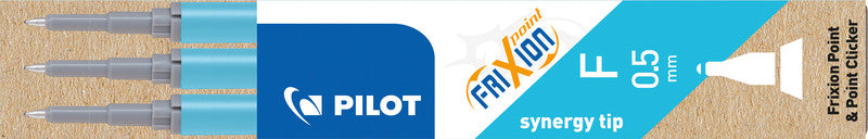 Pilot FriXion Rollerpatronen für Point, Point Clicker – Hellblau, 0,5 mm, löschbar, geruchsarm, 3 Stk.