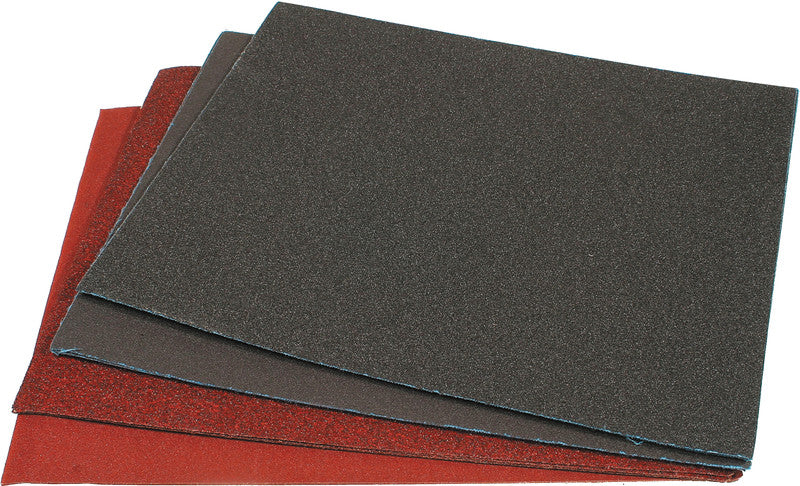 Noname Schleifpapier, Körnung 60/80/150/180, 230 mm × 280 mm, rot/schwarz, 20 Stk.