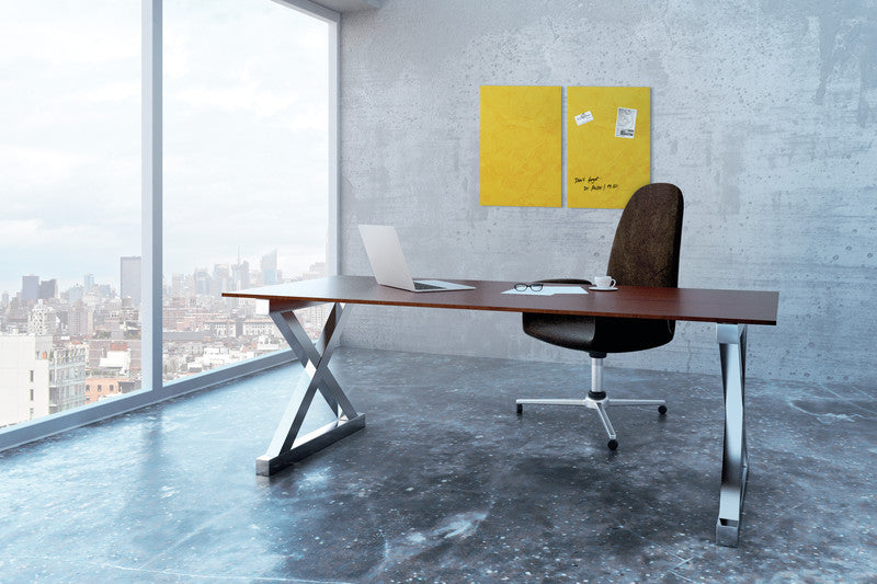 Sigel Whiteboard – 60 × 40 cm, Glas, magnetisch, Wandmontage, inkl. SuperDym Magnetwürfel, Montagesatz