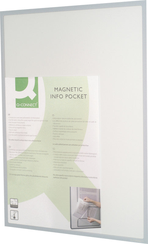 Q-connect Infotasche – 312 × 435 mm, grau, wiederverwendbar, für A3
