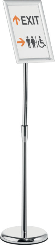 Durable Infoständer – für A4 Hoch-/Querformat, 1 Fach, silber, Metall, 250×250×1205 mm