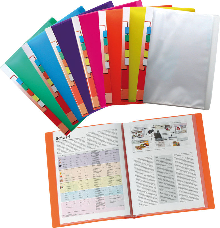 Kolma Sichtbuch – 20 Sichttaschen, A4, glatt, glänzend, Berry, Kunststoff