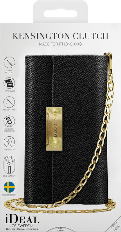 Ideal of Sweden – Booklet-Hülle Saffiano Schwarz – für Apple iPhone X/XS – Kunstleder – mit Kartenfach