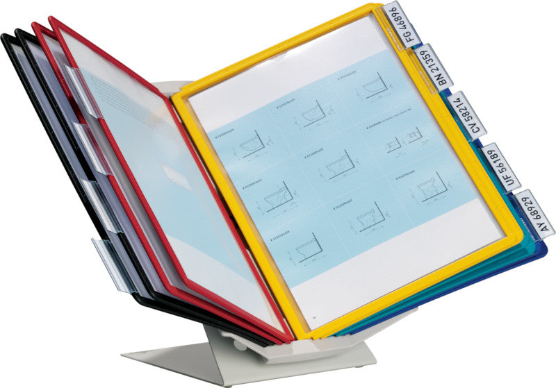 Durable Sichttafelsystem Vario Pro 10 – für A4, 10 Fächer, Grau, Metall/Kunststoff, 270×165×395 mm