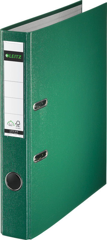 Leitz Ordner Swiss Edition – A4 hoch – 2-Ring Hebelmechanik, Rücken 52 mm – grün, mit Griffloch, FSC