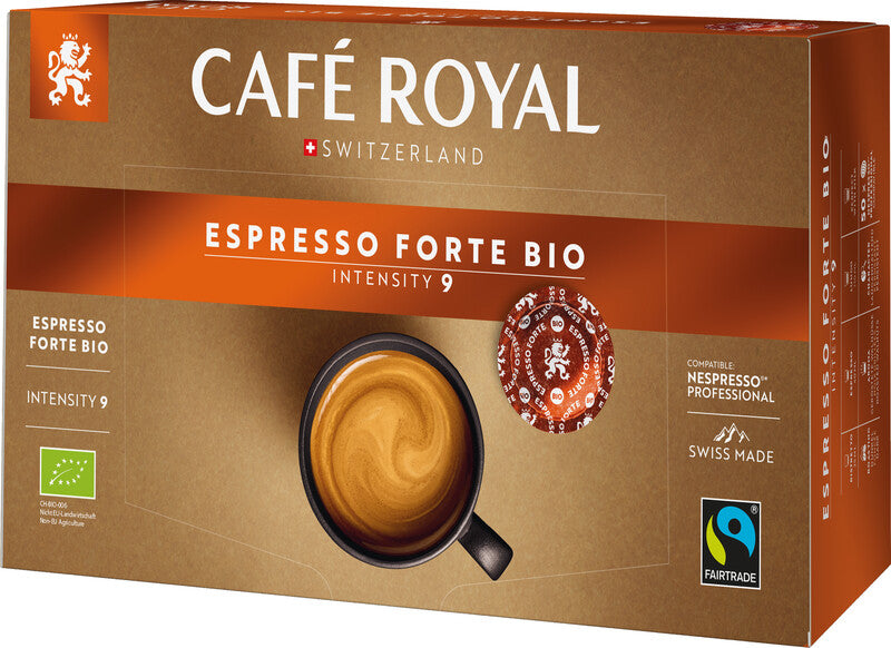 Café Royal Kaffeepads Espresso Forte – für Nespresso Professional – Intensität 9 – Bio – 50 Pads