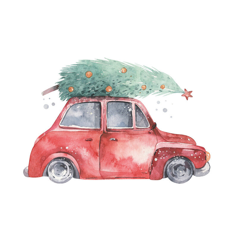 Fasana Servietten Vintage Christmas Car – 33 × 33 cm – 3-lagig, Tissue – 20 Stk., FSC