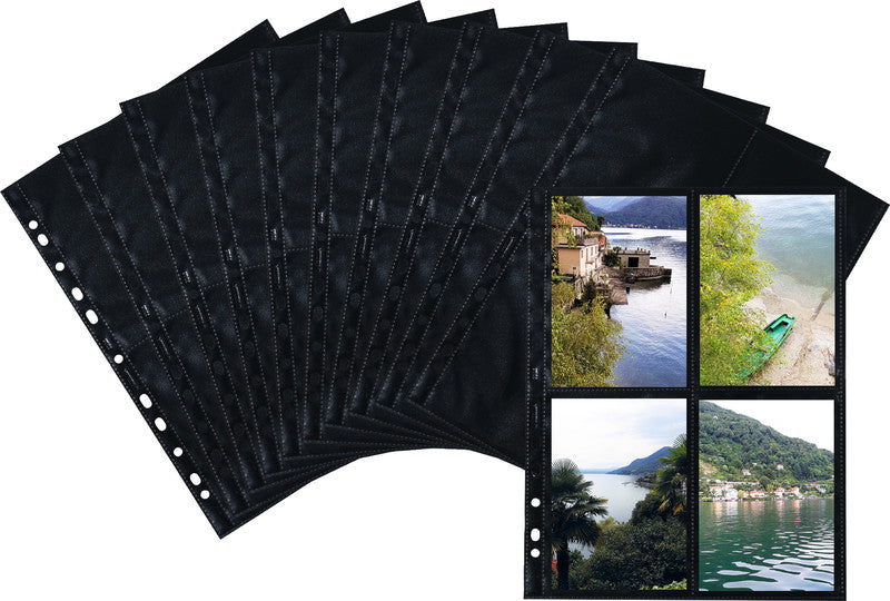 HERMA Sichtmappe für Fotos 10×15 cm – Schwarz, Kunststoff, Glänzend, 10er-Pack