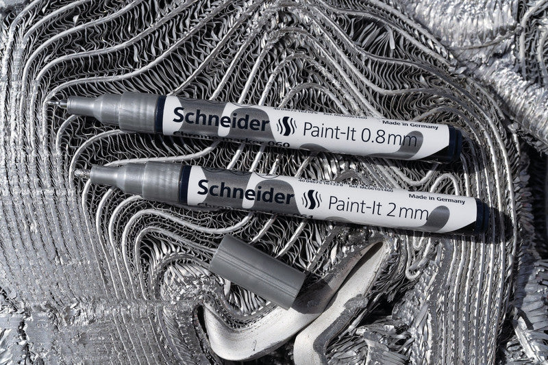 Schneider Schreibgeräte Schneider Paint-It Paint Marker – Rundspitze 0,8–2 mm – Chrom, 2er-Set